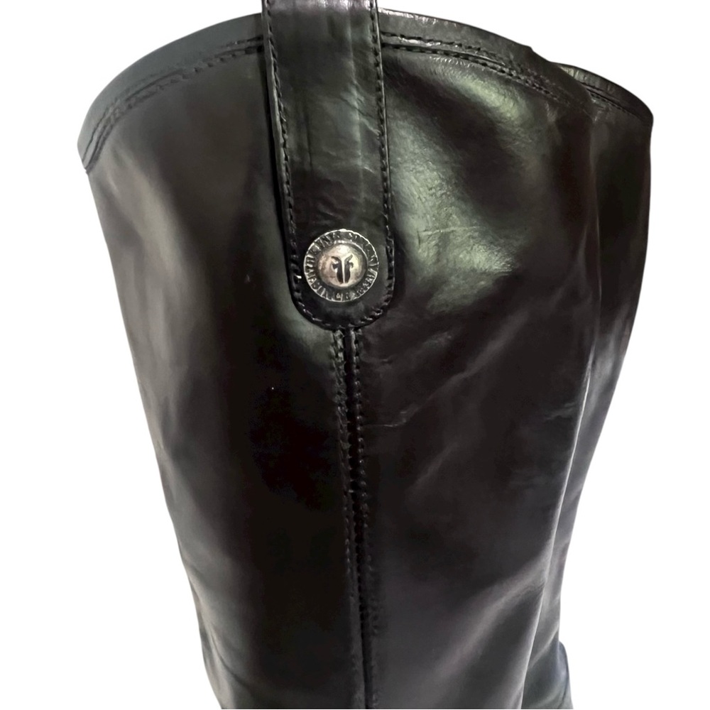 Frye Melissa Button Tall Black Leather Riding Boots Classic Fall Staple - Picture 7 of 16